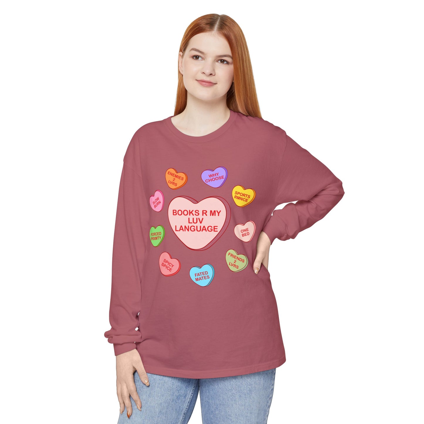 Bookish Candy Heart's Long Sleeve Tee