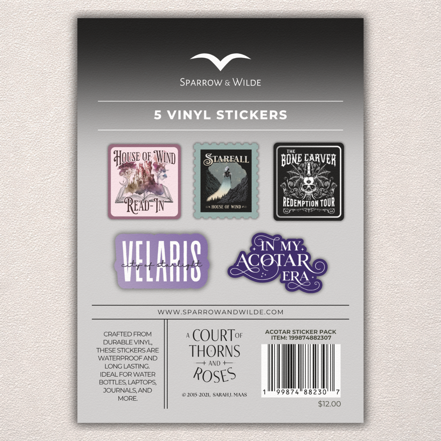 Sparrow and Wilde - ACOTAR Sticker 5-Pack