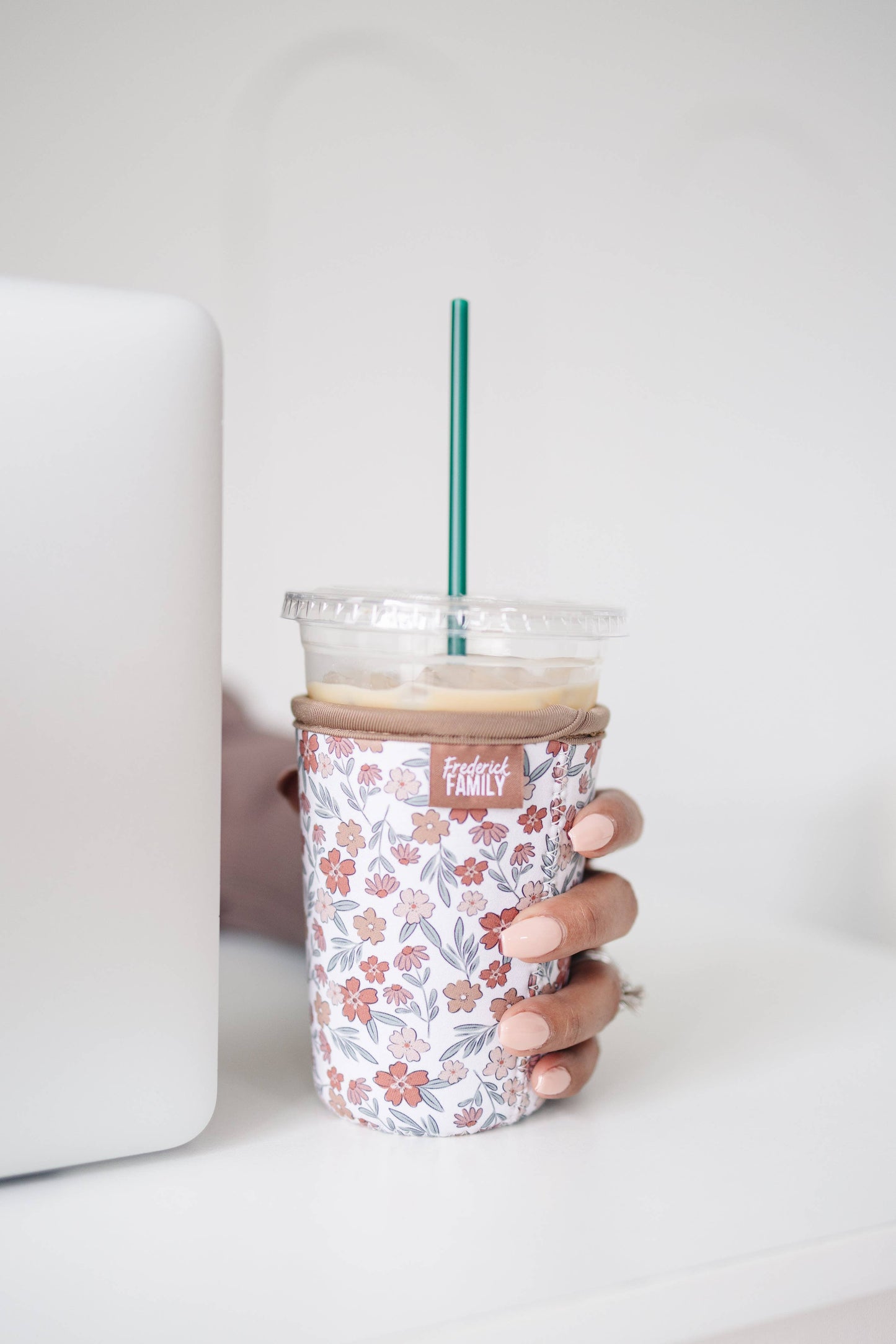 Frederick Family Co. - Reusable Iced Coffee Sleeve, Cute Cup Holder Drink Sleeve, Coffee Lover Gift, Cold Drink Sleeve for Iced Coffee Cups