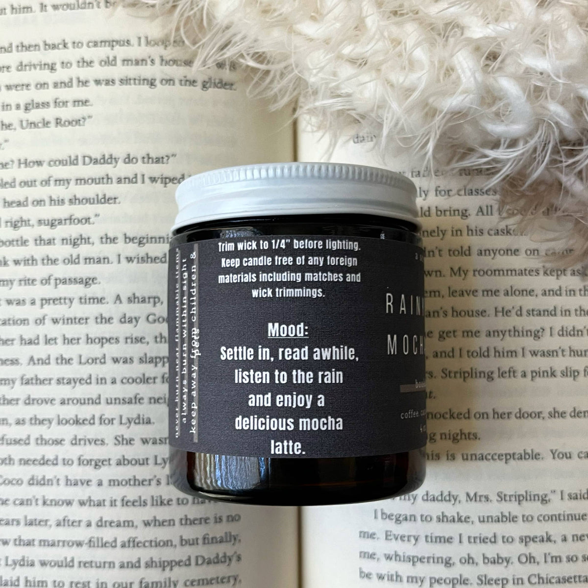 A Scent Story Candle Co - Rainy Days & Mocha Lattes -  Bookish Candle | Book Themed