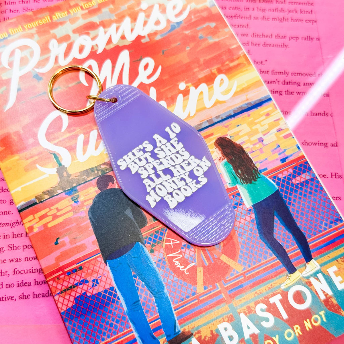 The Swoon Room - She's a Ten But Spends All Her Money On Books Motel Keychain