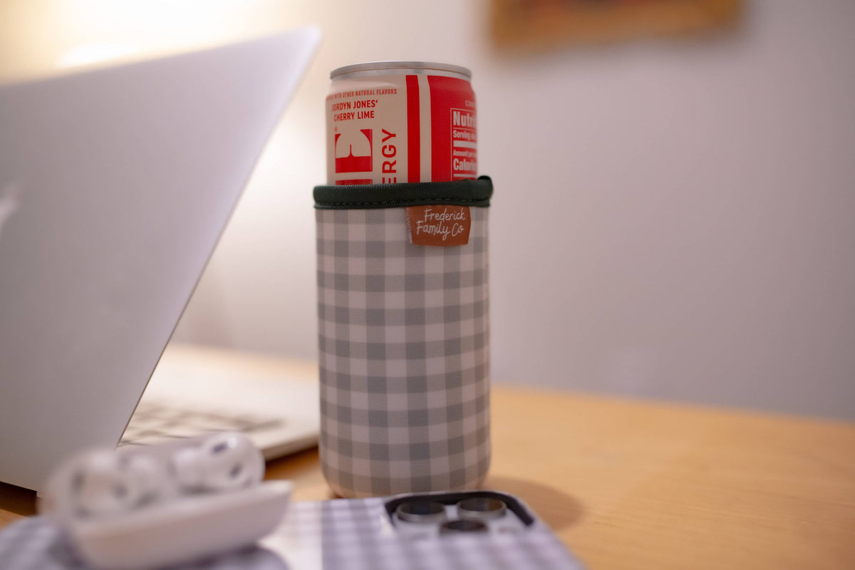 Frederick Family Co. - Slim Can Drink Sleeves- Reusable Neoprene Coolers with Aesthetic Patterns, 12oz Skinny Can Holder for Seltzer Energy Drinks