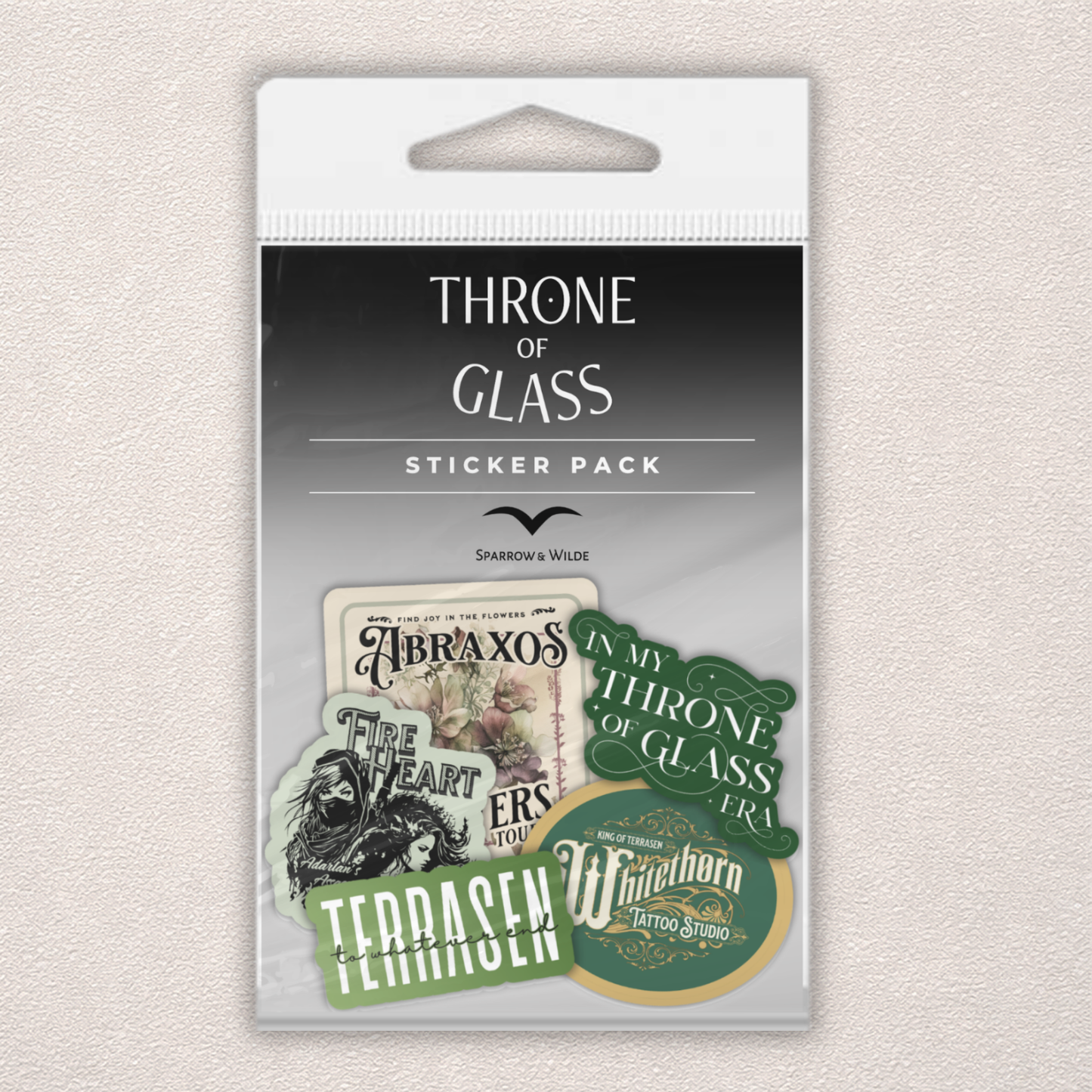Sparrow and Wilde - Throne of Glass Sticker 5-Pack
