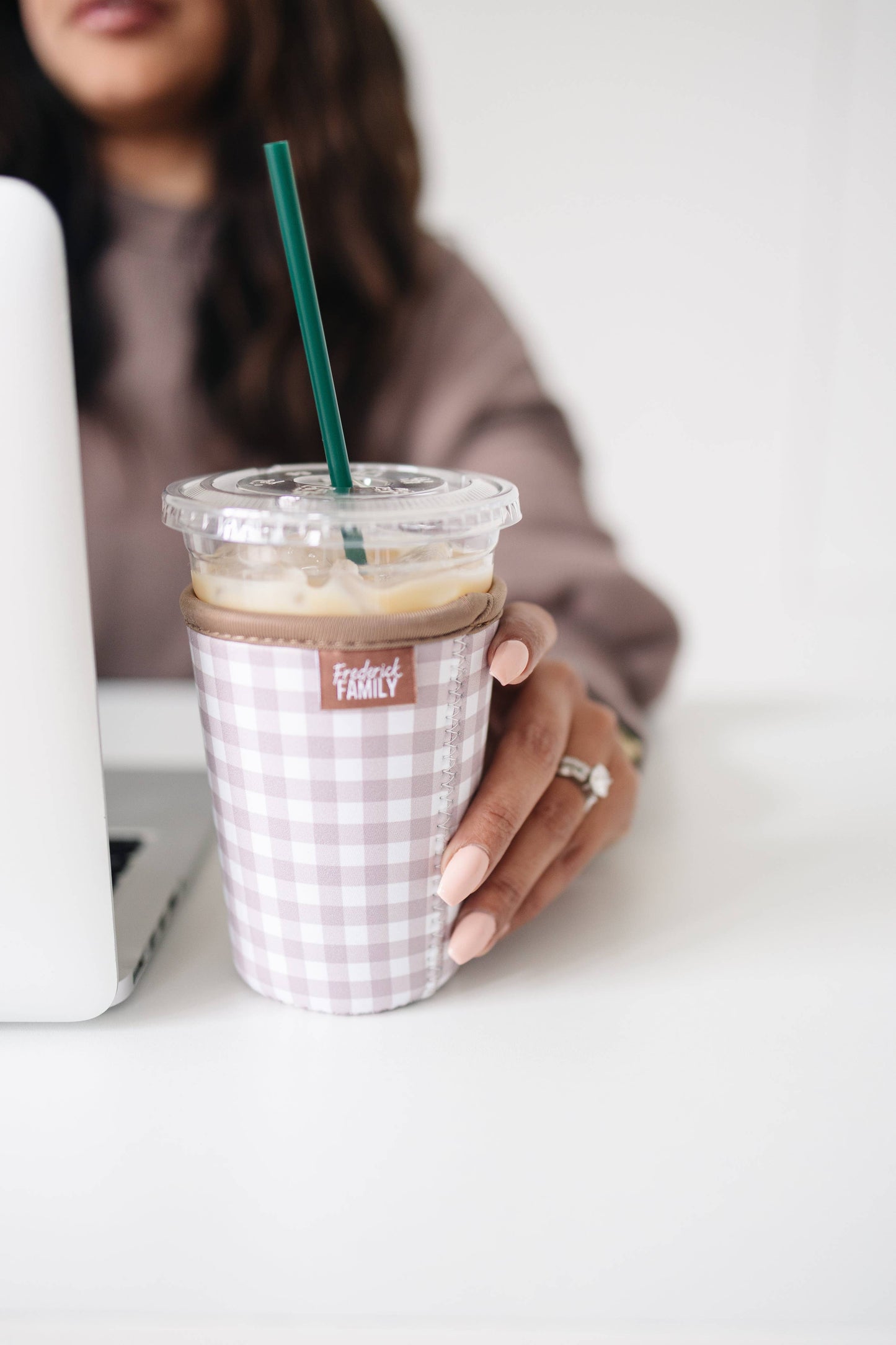 Frederick Family Co. - Reusable Iced Coffee Sleeve, Cute Cup Holder Drink Sleeve, Coffee Lover Gift, Cold Drink Sleeve for Iced Coffee Cups