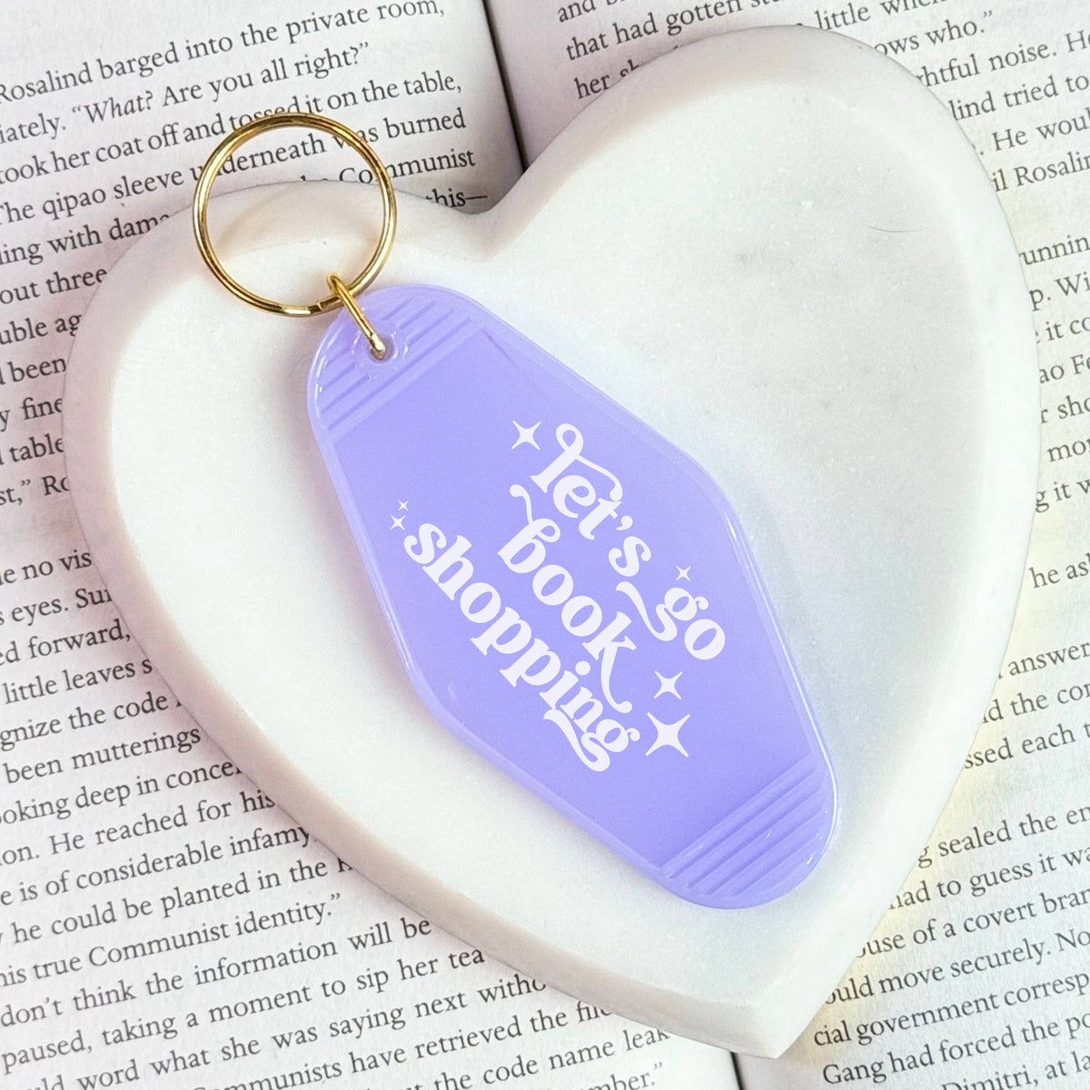 The Swoon Room - Let's Go Book Shopping Motel Keychain