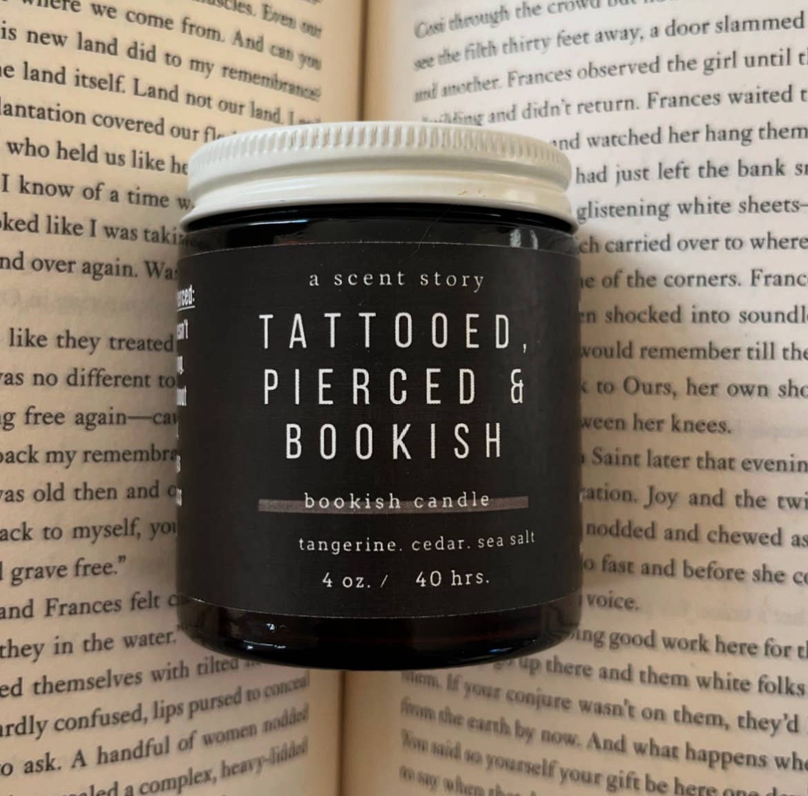 A Scent Story Candle Co - Tattooed, Pierced & Bookish | Bookish Candle | Soy Wax 4oz