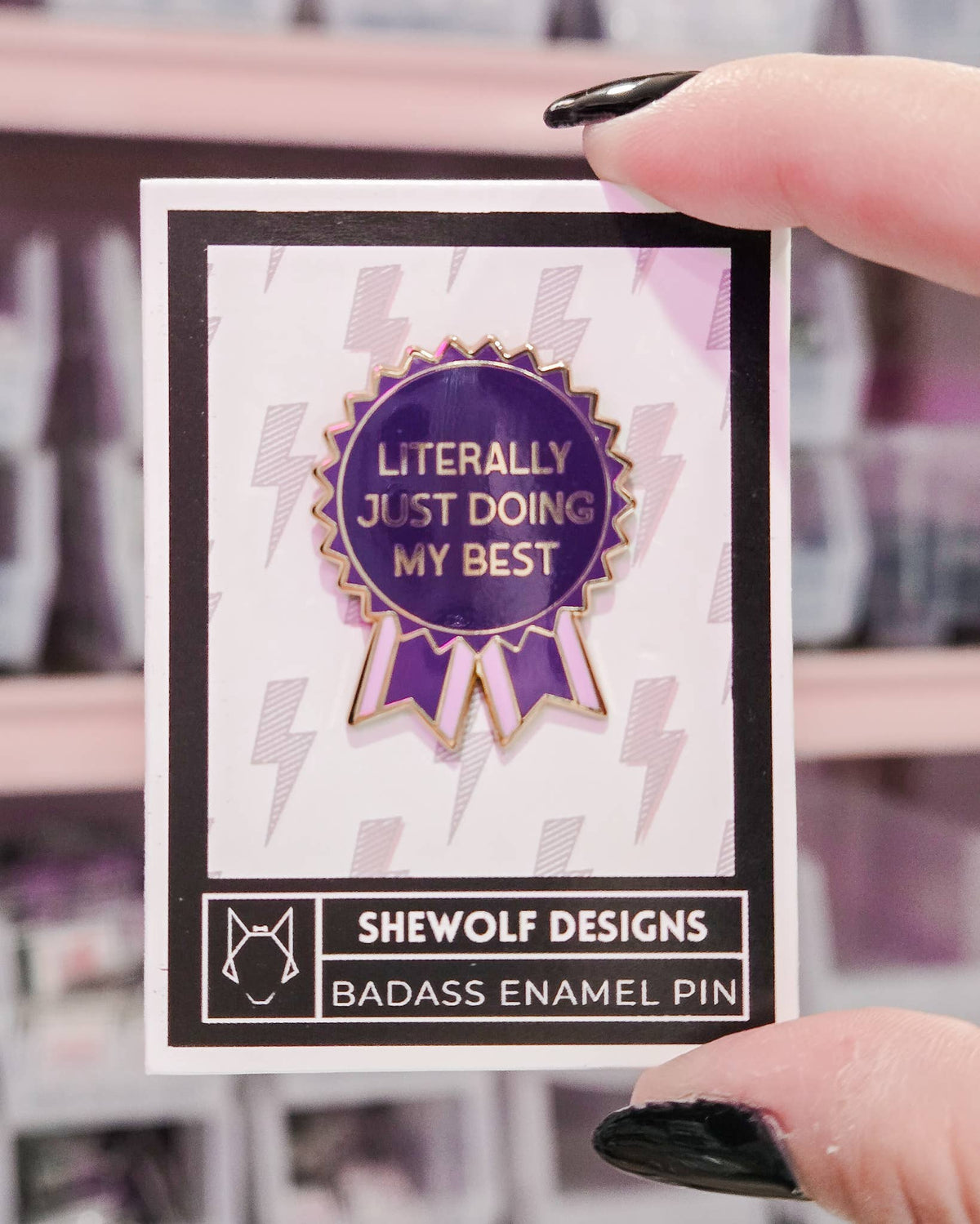 SHEWOLF Designs - Just Doing My Best Pin — Funny Adulting Award Whimsical Gift