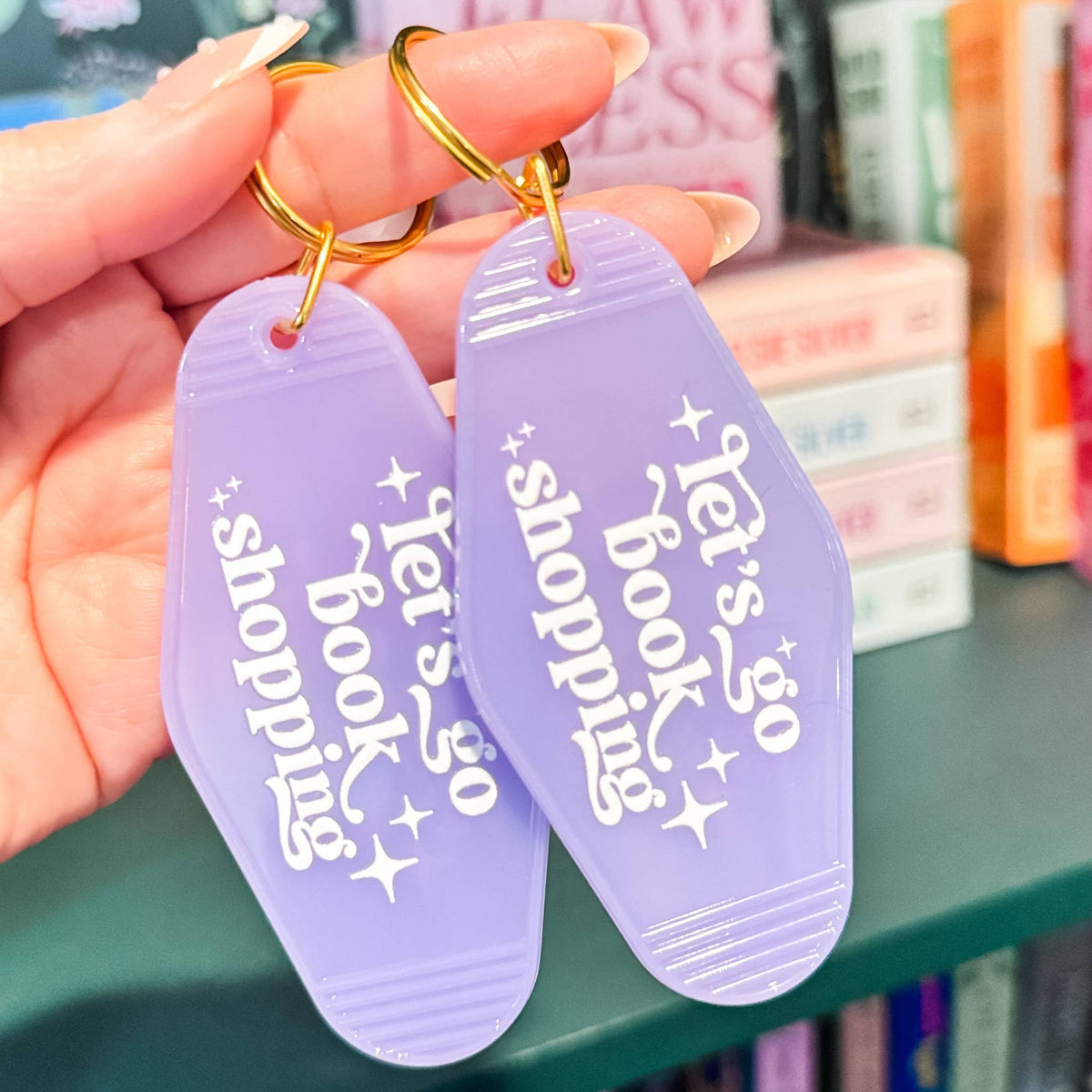 The Swoon Room - Let's Go Book Shopping Motel Keychain