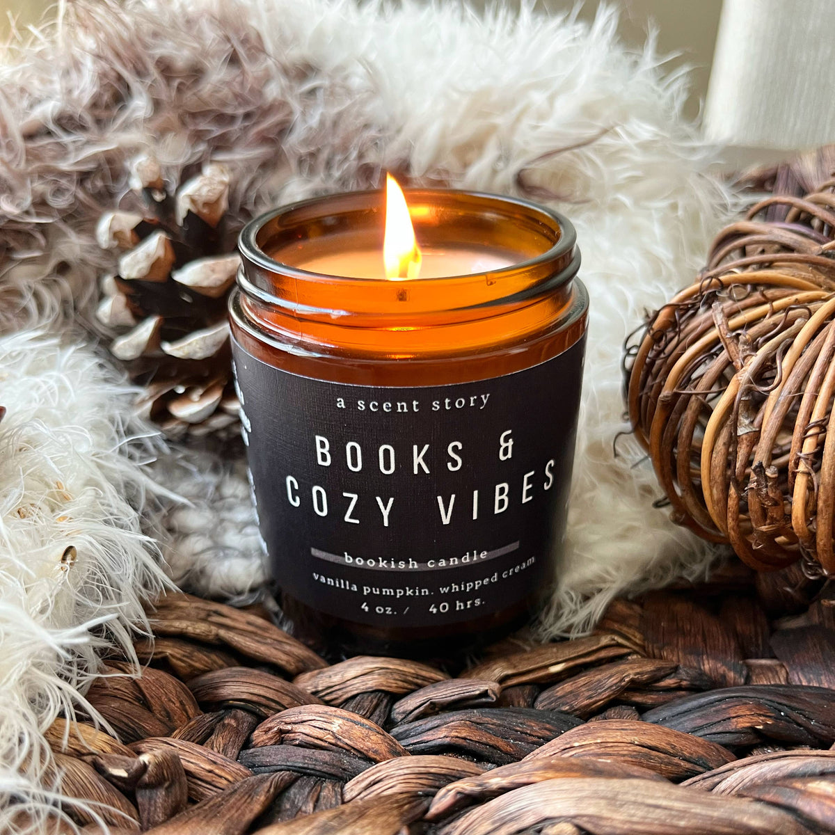 A Scent Story Candle Co - Books & Cozy Vibes -  Bookish Candle | Book Themed Candle