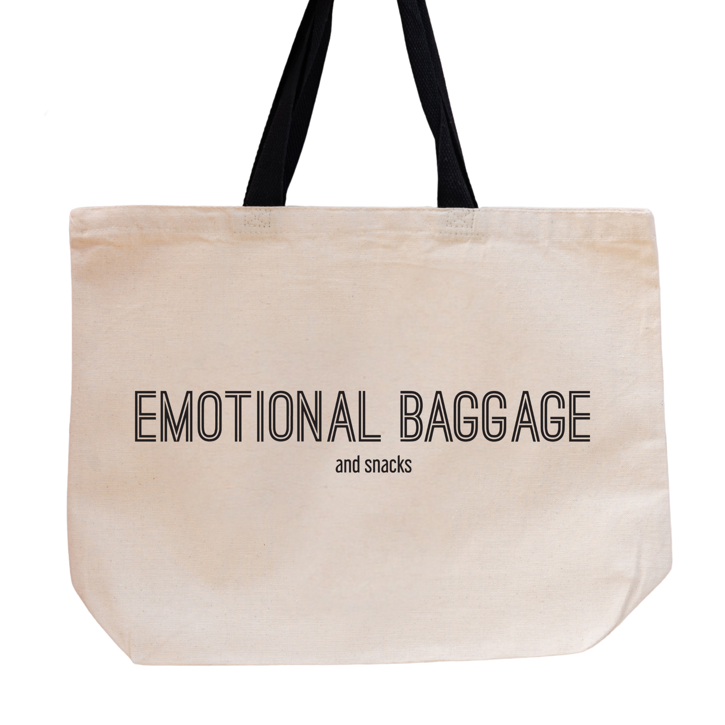 SHEWOLF Designs - Tote: Emotional Baggage & Snacks — Funny Oversized Bag