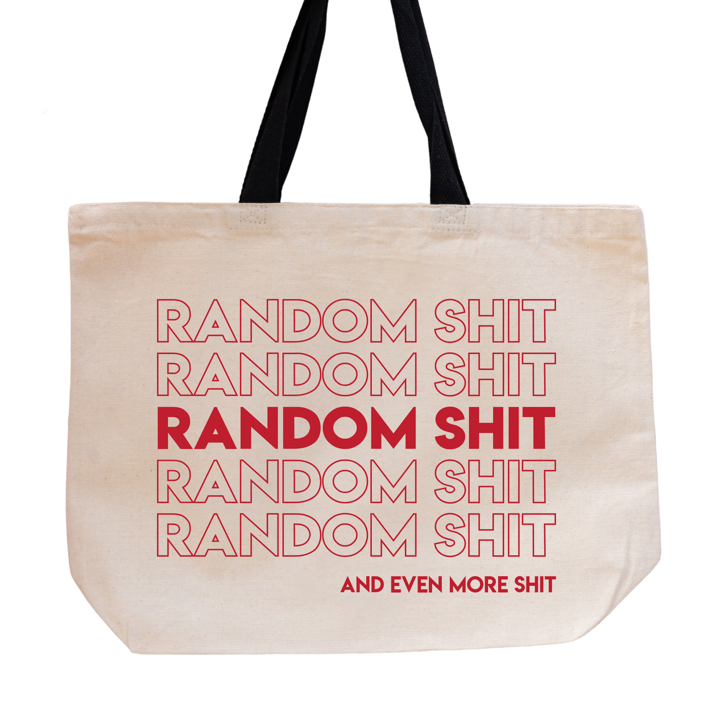 SHEWOLF Designs - Tote: Random Shit Inside Funny Everyday Bag for Everyone
