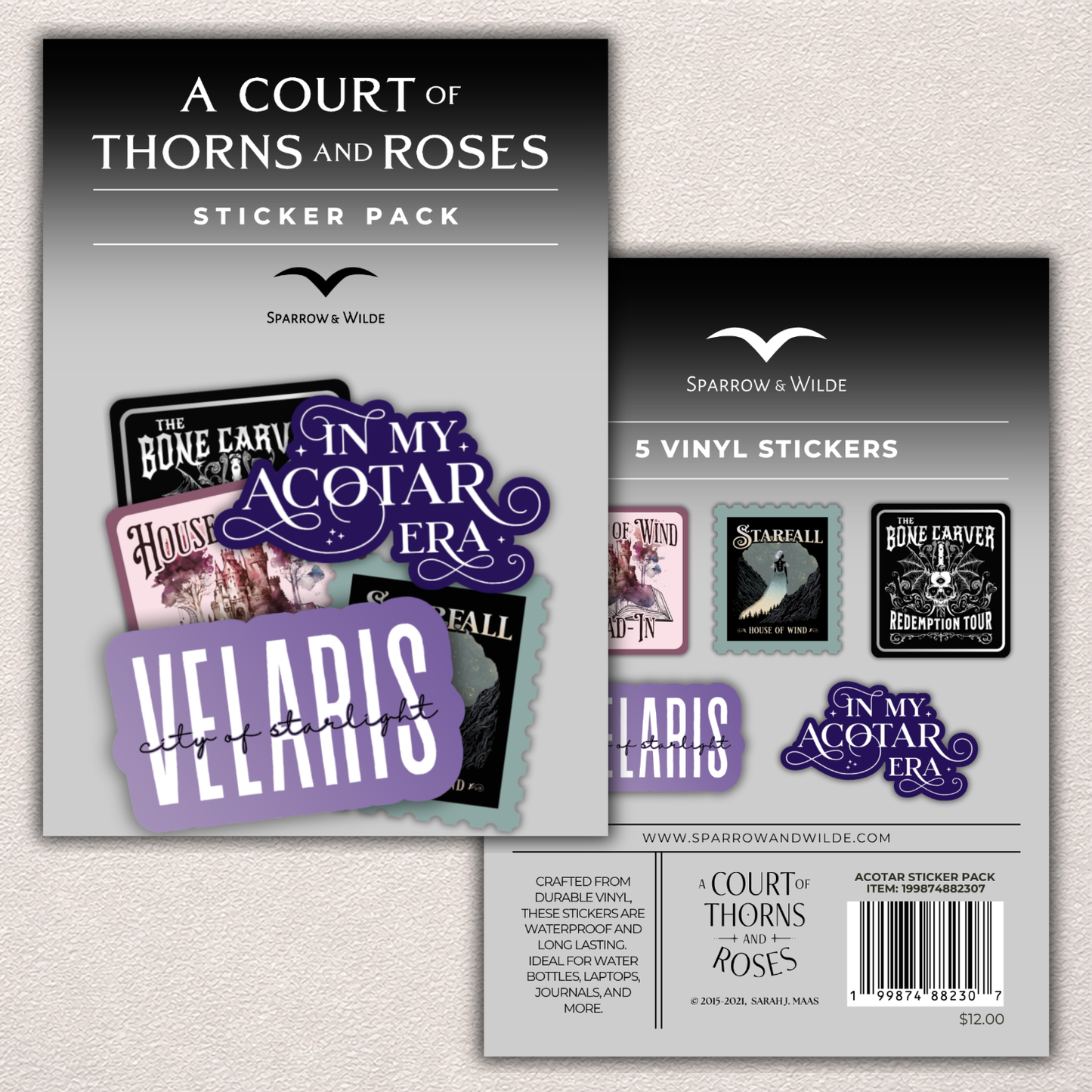 Sparrow and Wilde - ACOTAR Sticker 5-Pack