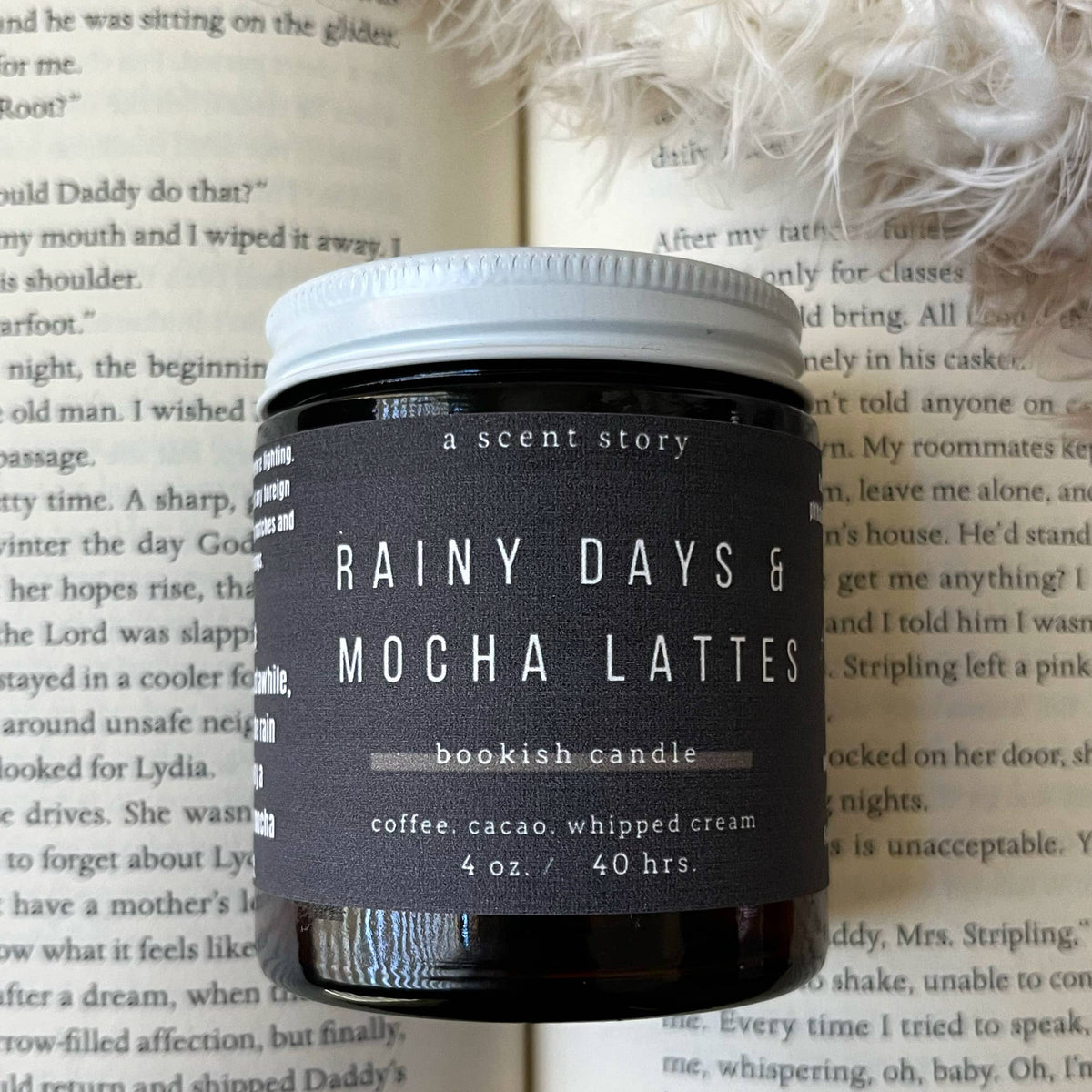 A Scent Story Candle Co - Rainy Days & Mocha Lattes -  Bookish Candle | Book Themed